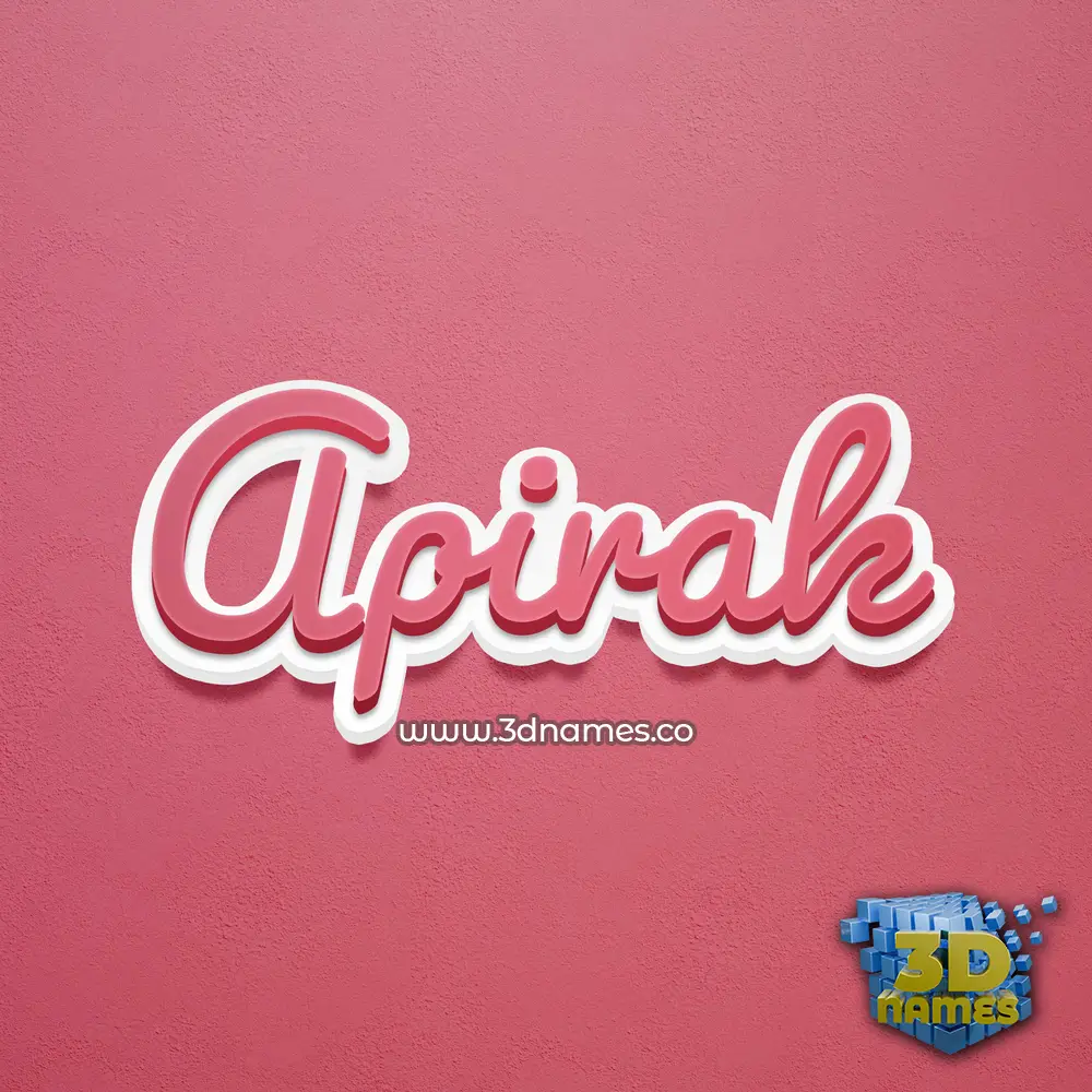 apirak in Red Scribble style - 3D name wallpaper