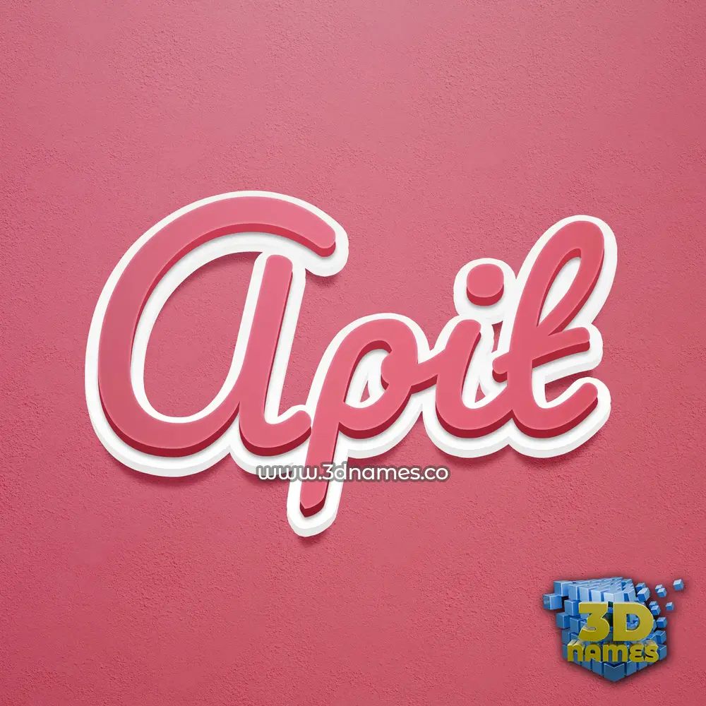 apit in Red Scribble style - 3D name wallpaper