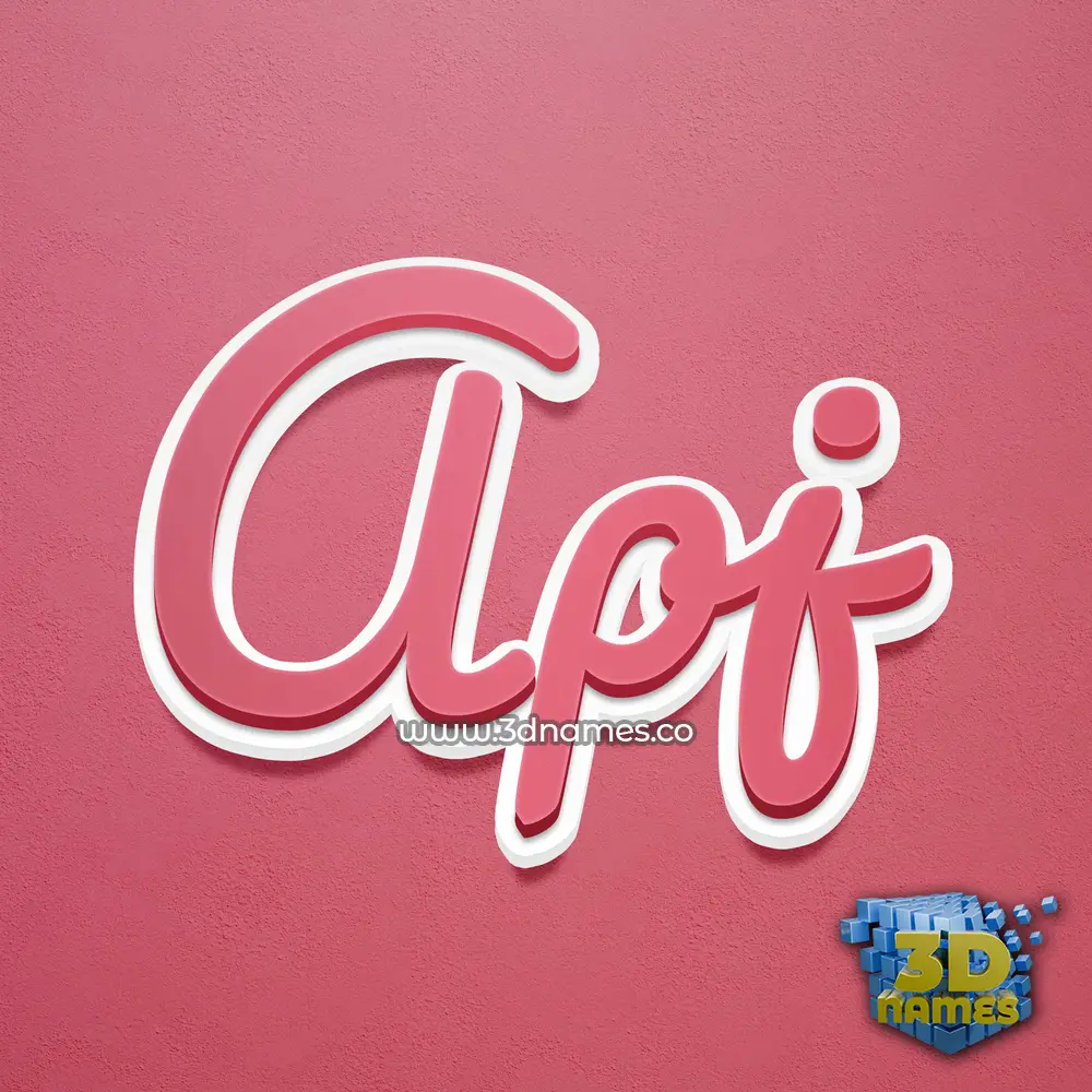 apj in Red Scribble style - 3D name wallpaper