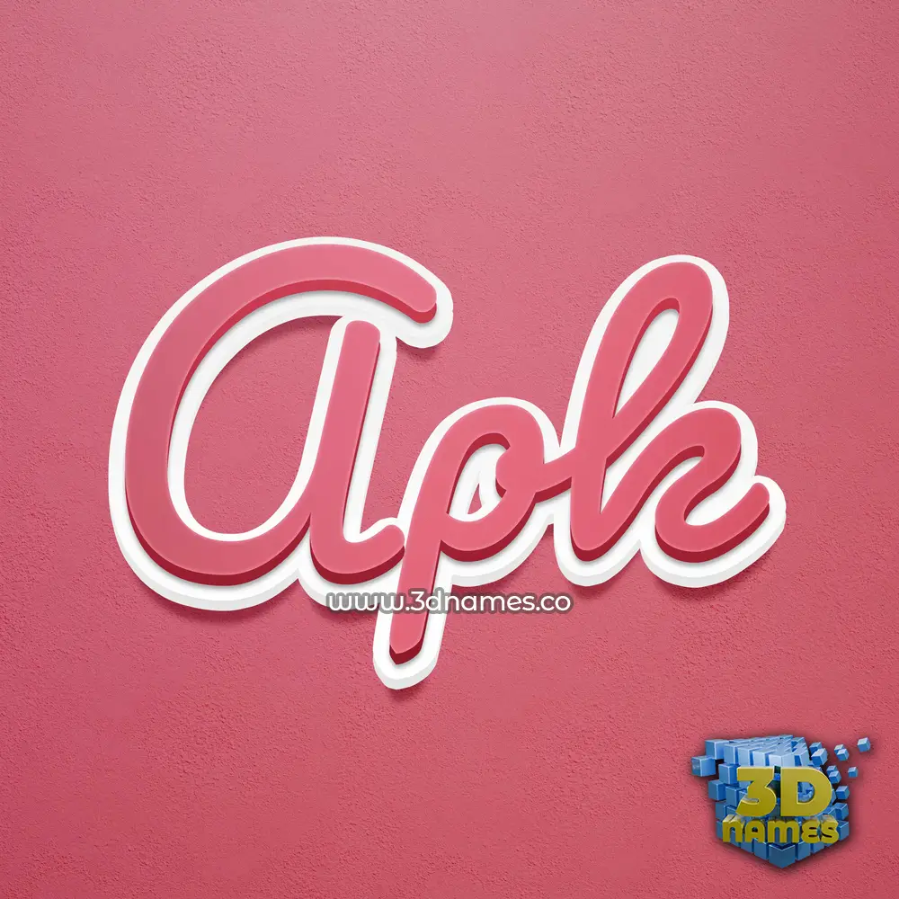 apk in Red Scribble style - 3D name wallpaper