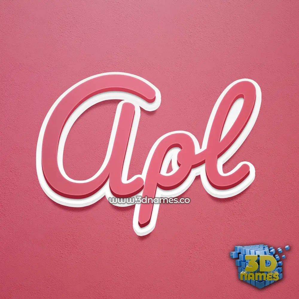 apl in Red Scribble style - 3D name wallpaper