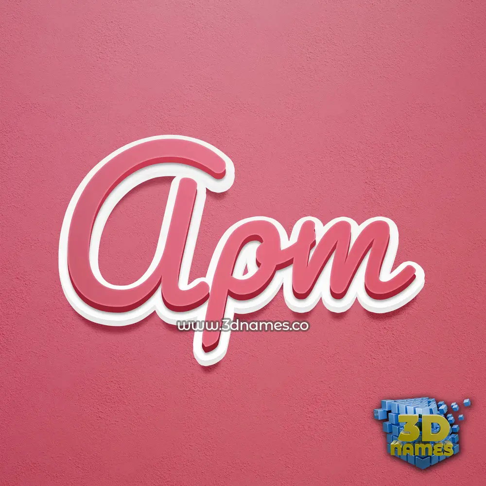 apm in Red Scribble style - 3D name wallpaper