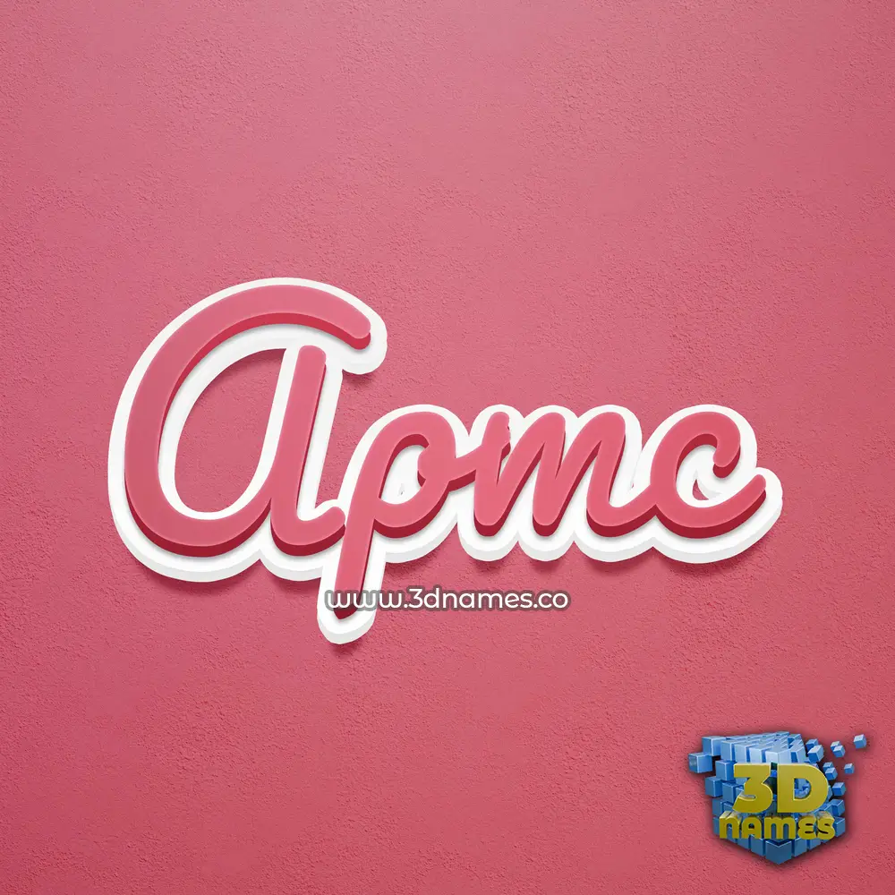apmc in Red Scribble style - 3D name wallpaper