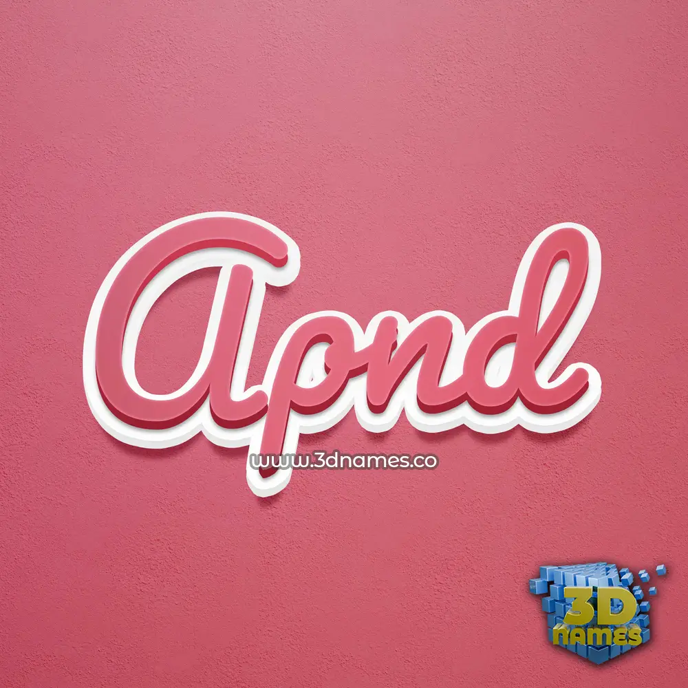 apnd in Red Scribble style - 3D name wallpaper