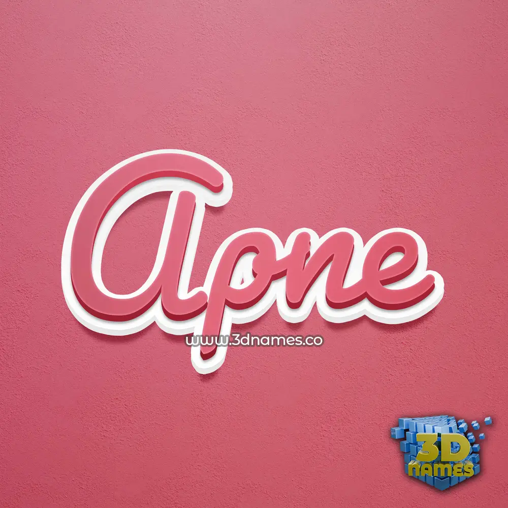 apne in Red Scribble style - 3D name wallpaper