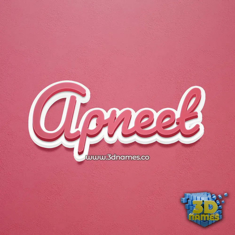 apneet in Red Scribble style - 3D name wallpaper