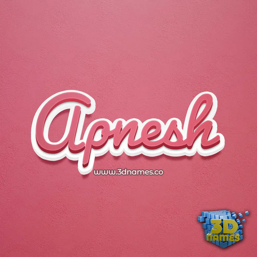 apnesh in Red Scribble style - 3D name wallpaper