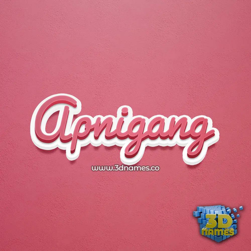 apnigang in Red Scribble style - 3D name wallpaper