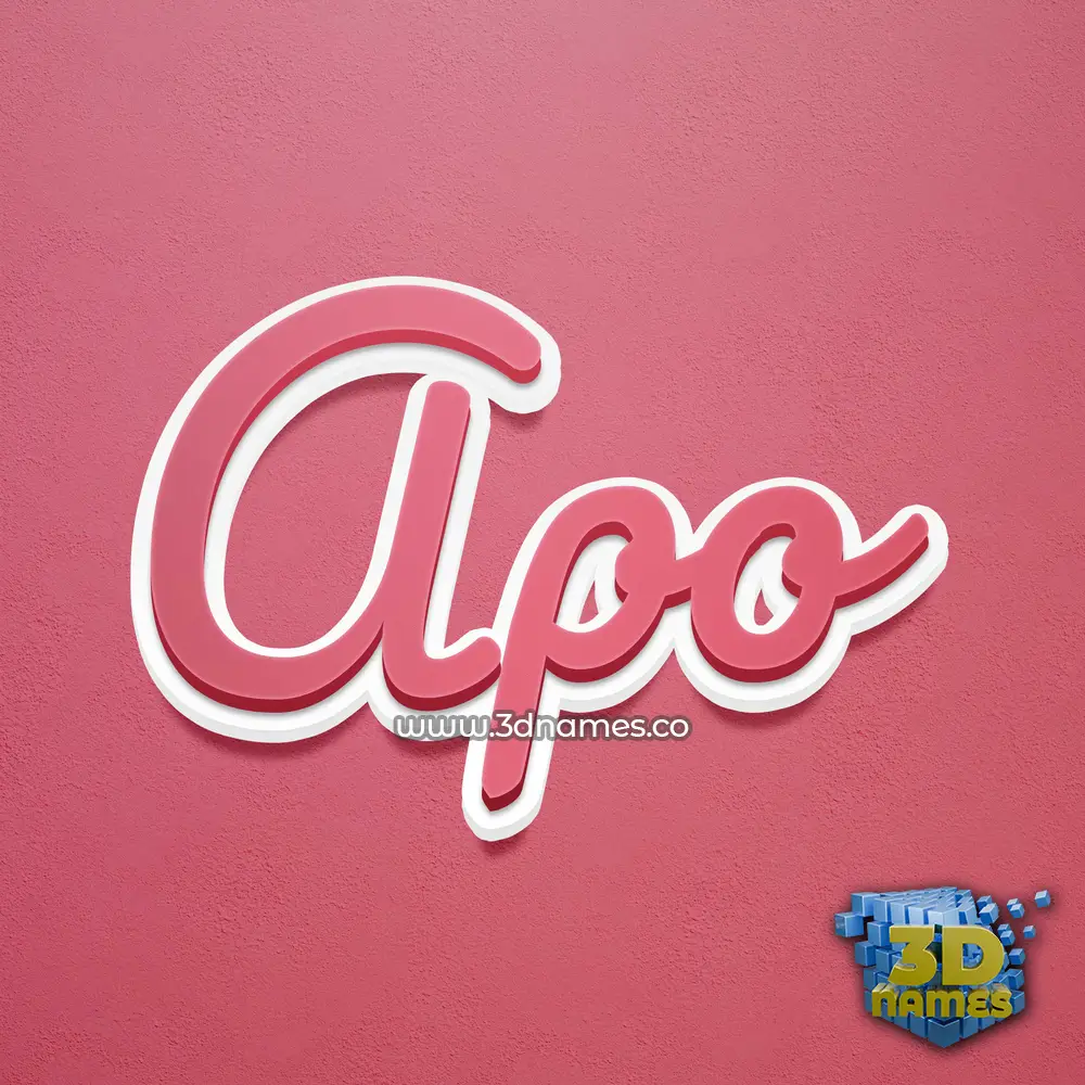 apo in Red Scribble style - 3D name wallpaper