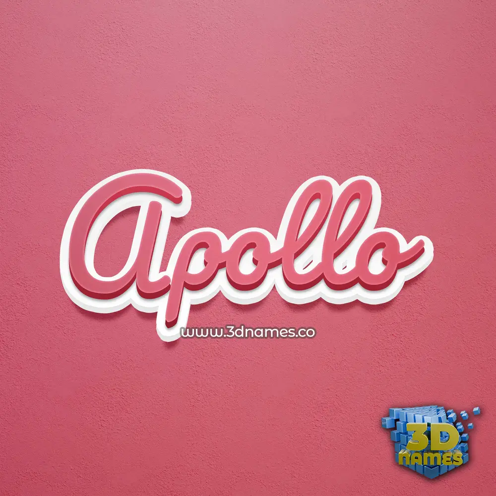 apollo in Red Scribble style - 3D name wallpaper