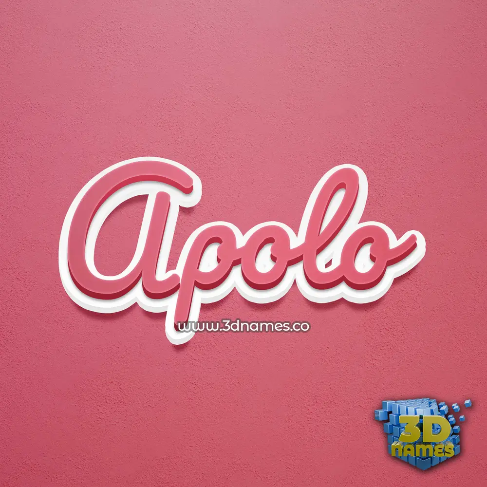 apolo in Red Scribble style - 3D name wallpaper