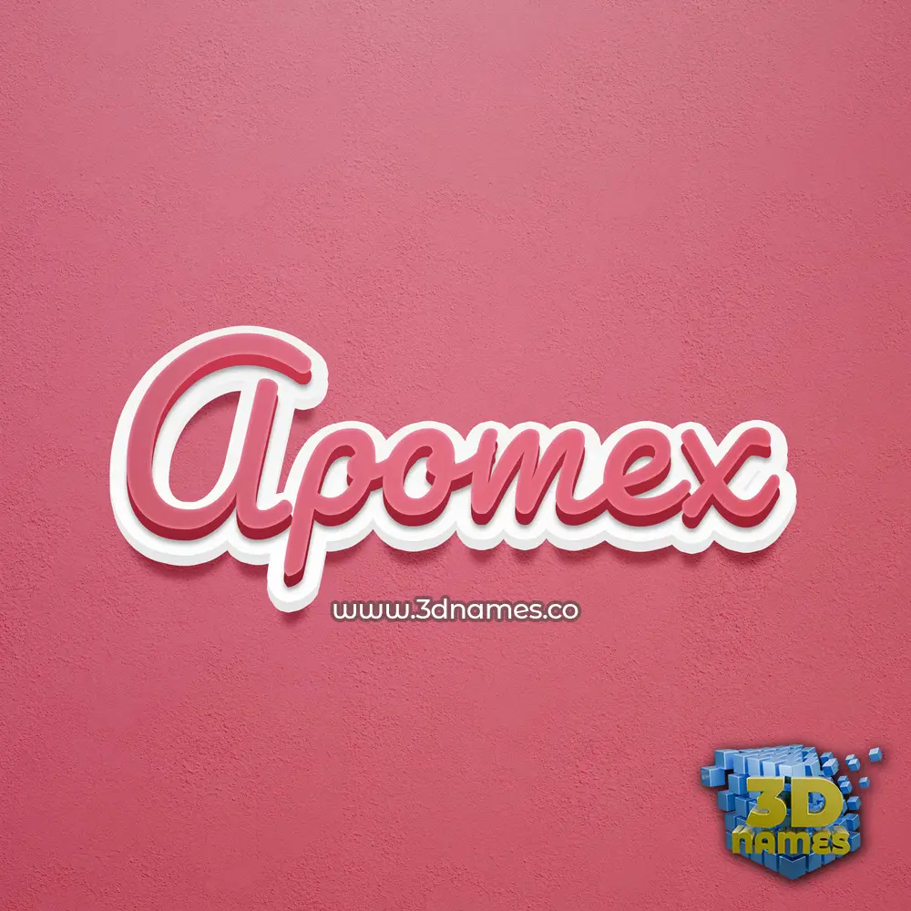 apomex in Red Scribble style - 3D name wallpaper