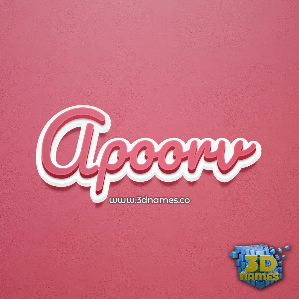 apoorv in Red Scribble style - 3D name wallpaper