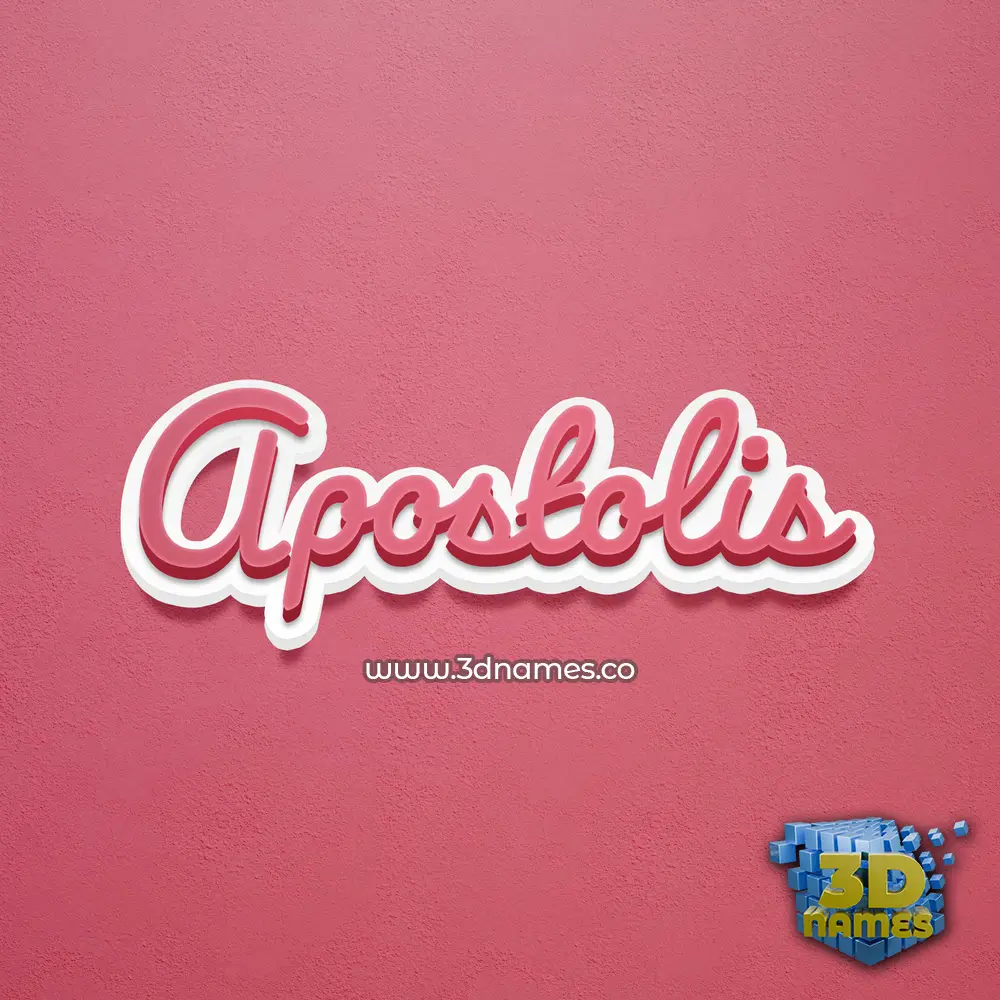 apostolis in Red Scribble style - 3D name wallpaper