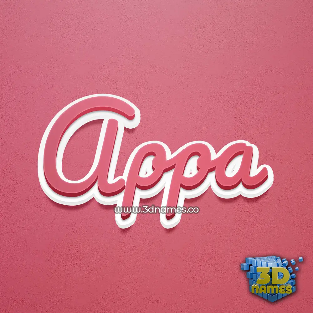 appa in Red Scribble style - 3D name wallpaper