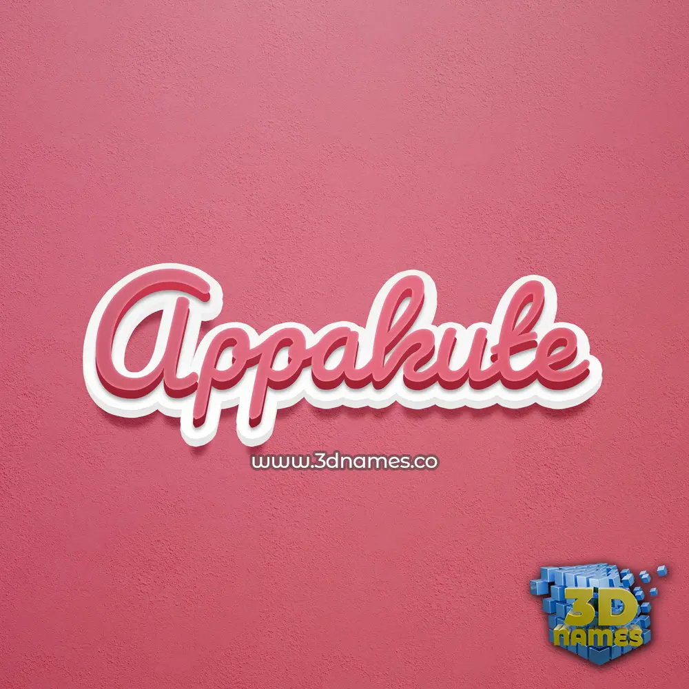 appakute in Red Scribble style - 3D name wallpaper