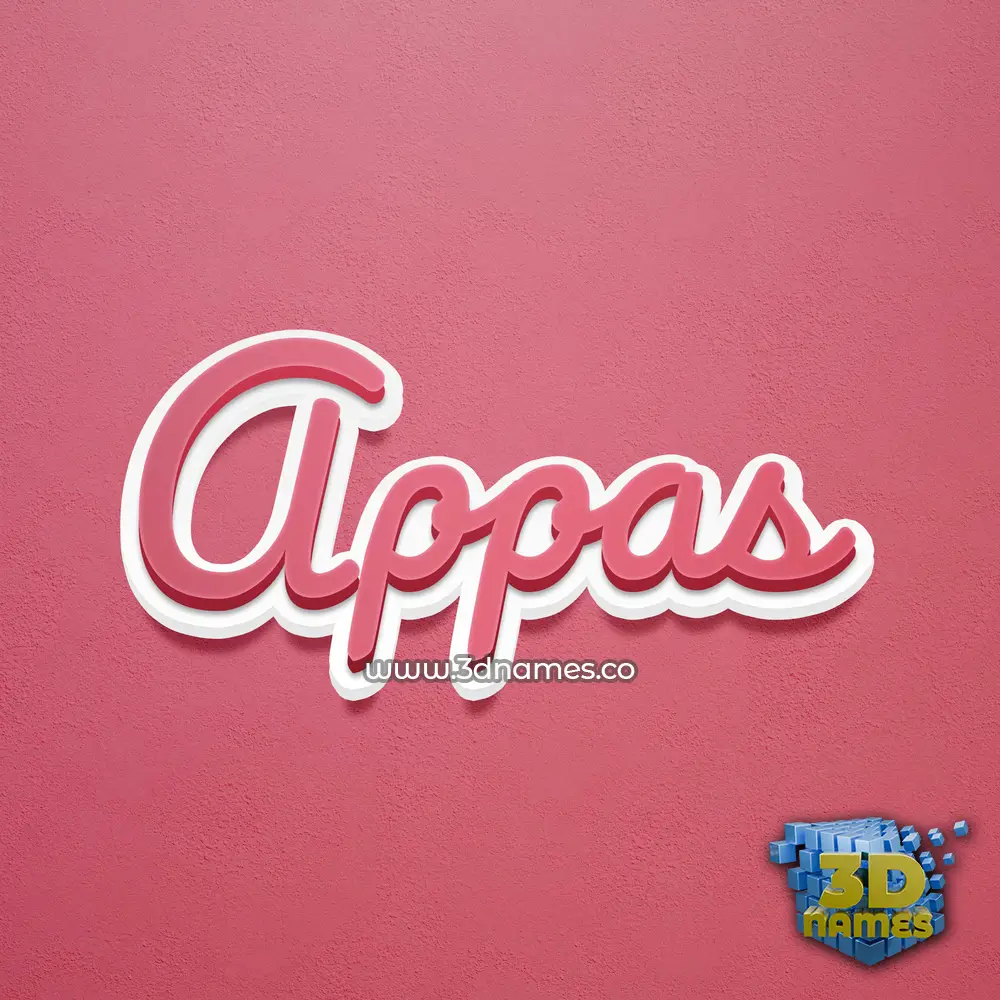 appas in Red Scribble style - 3D name wallpaper