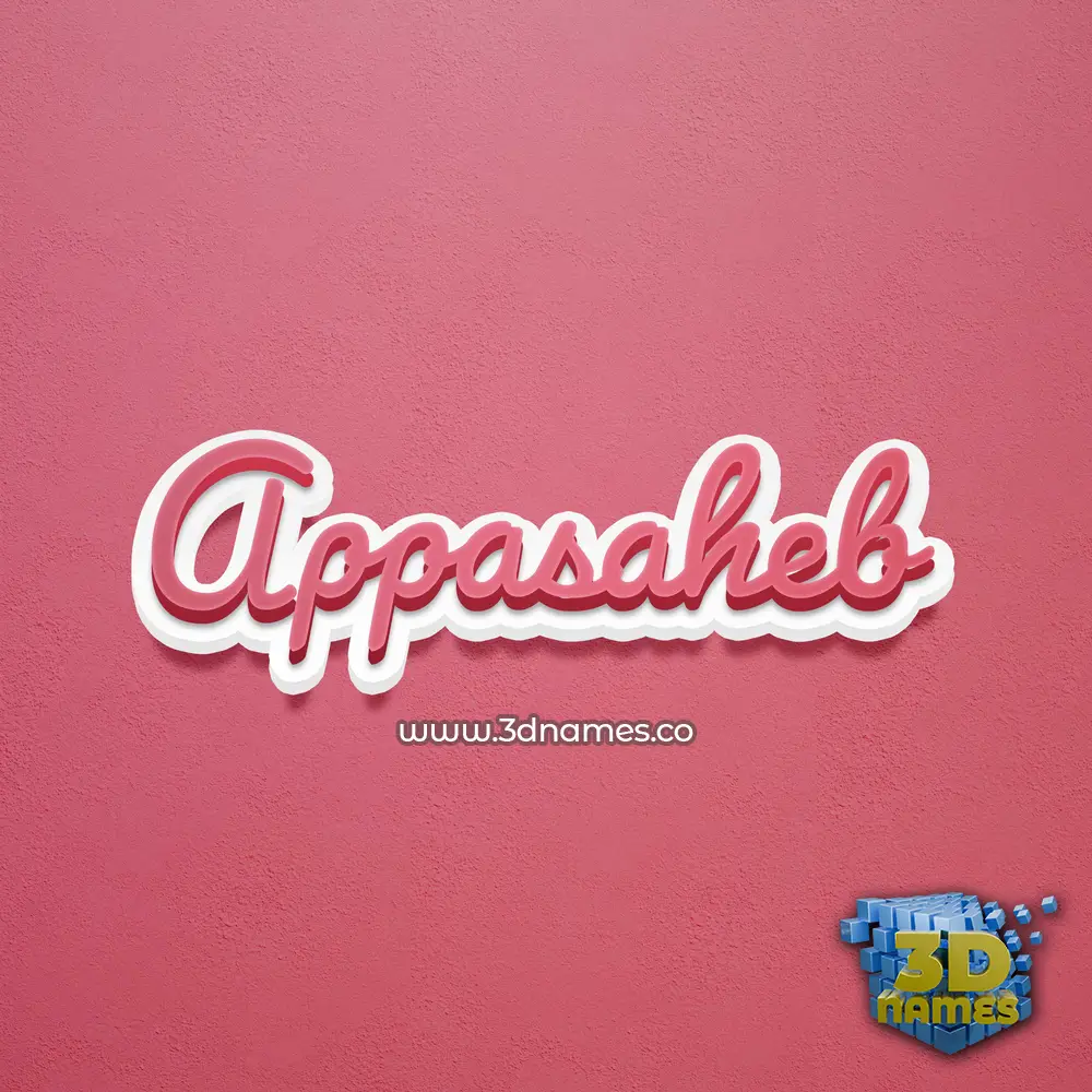 appasaheb in Red Scribble style - 3D name wallpaper