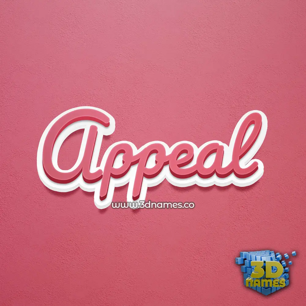 appeal in Red Scribble style - 3D name wallpaper