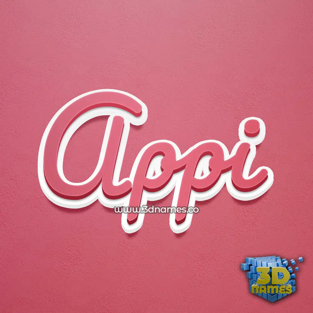 appi in Red Scribble style - 3D name wallpaper