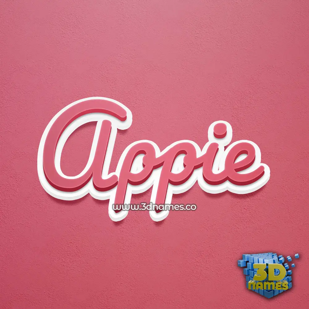 appie in Red Scribble style - 3D name wallpaper