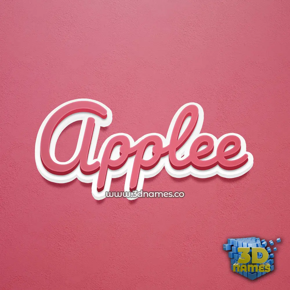 applee in Red Scribble style - 3D name wallpaper