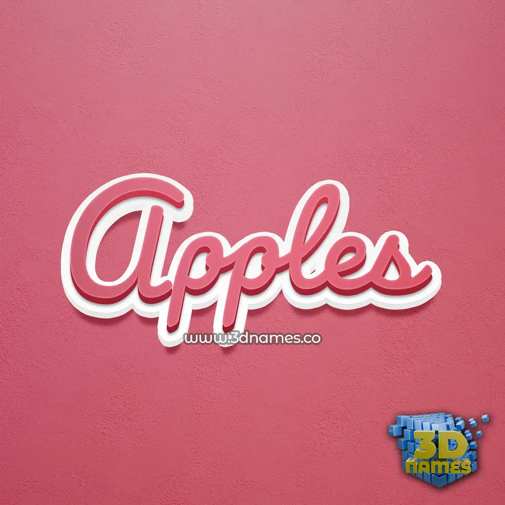 apples in Red Scribble style - 3D name wallpaper