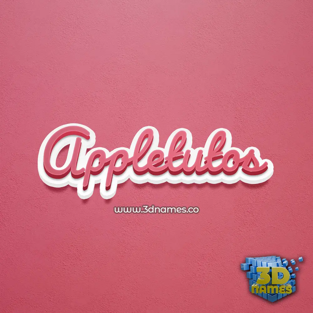 appletutos in Red Scribble style - 3D name wallpaper