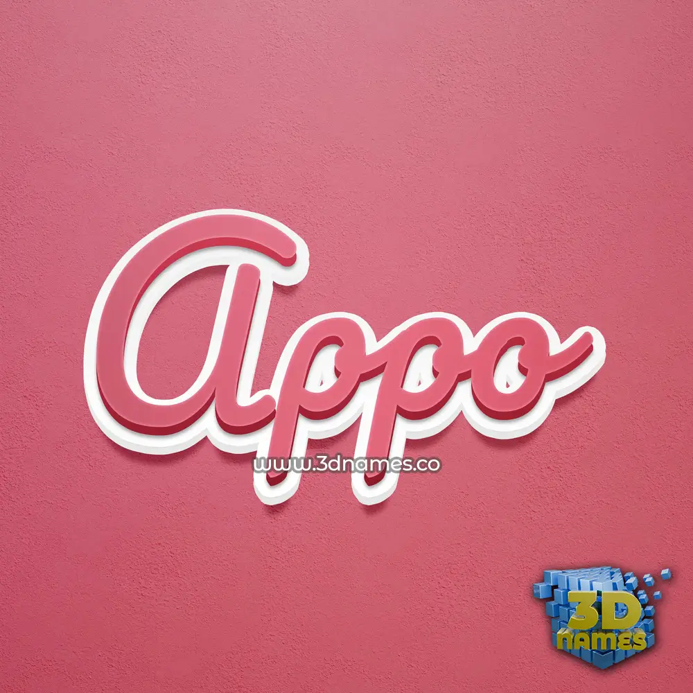 appo in Red Scribble style - 3D name wallpaper