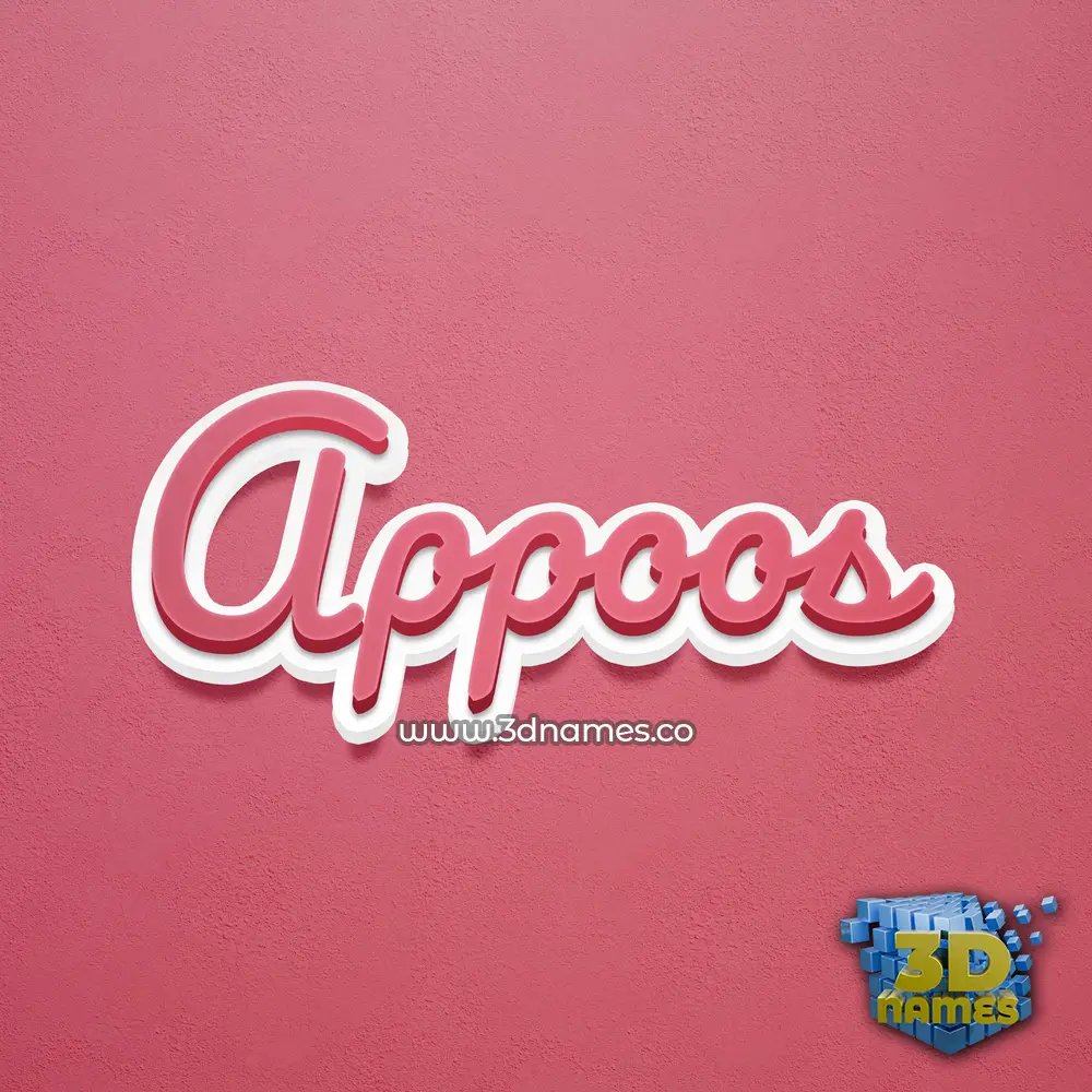 appoos in Red Scribble style - 3D name wallpaper