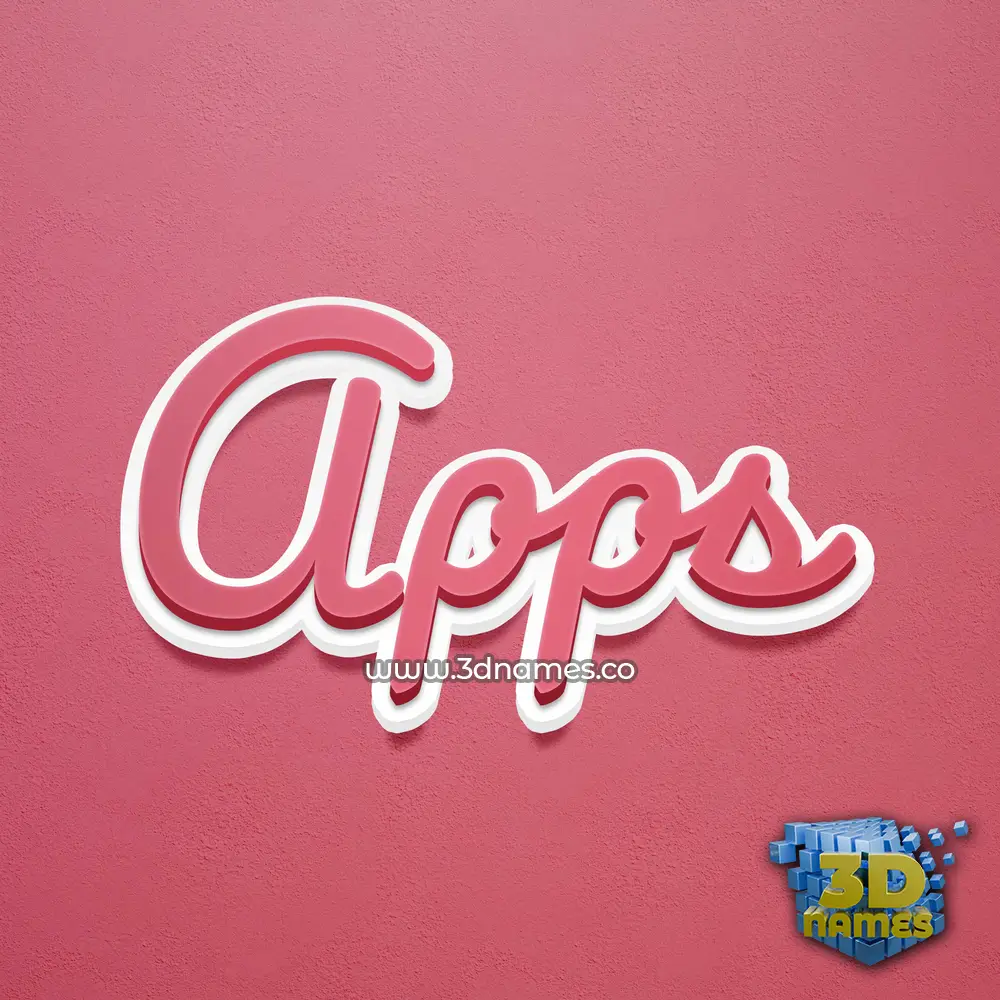 apps in Red Scribble style - 3D name wallpaper