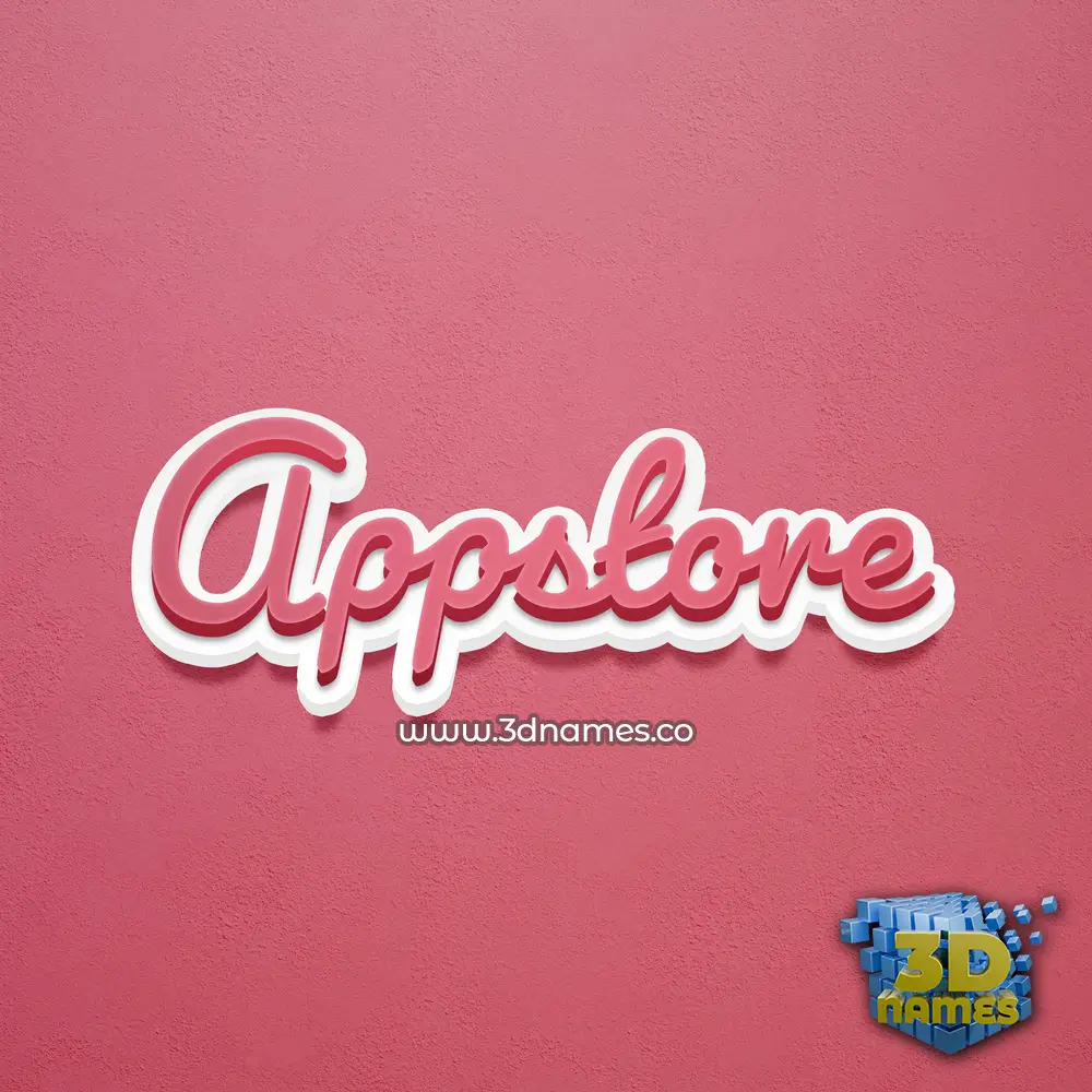 appstore in Red Scribble style - 3D name wallpaper