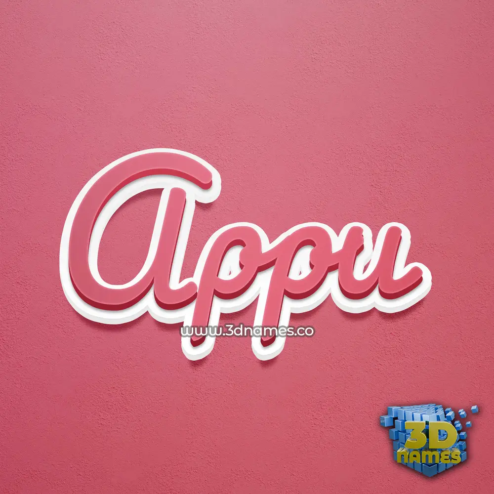 appu in Red Scribble style - 3D name wallpaper
