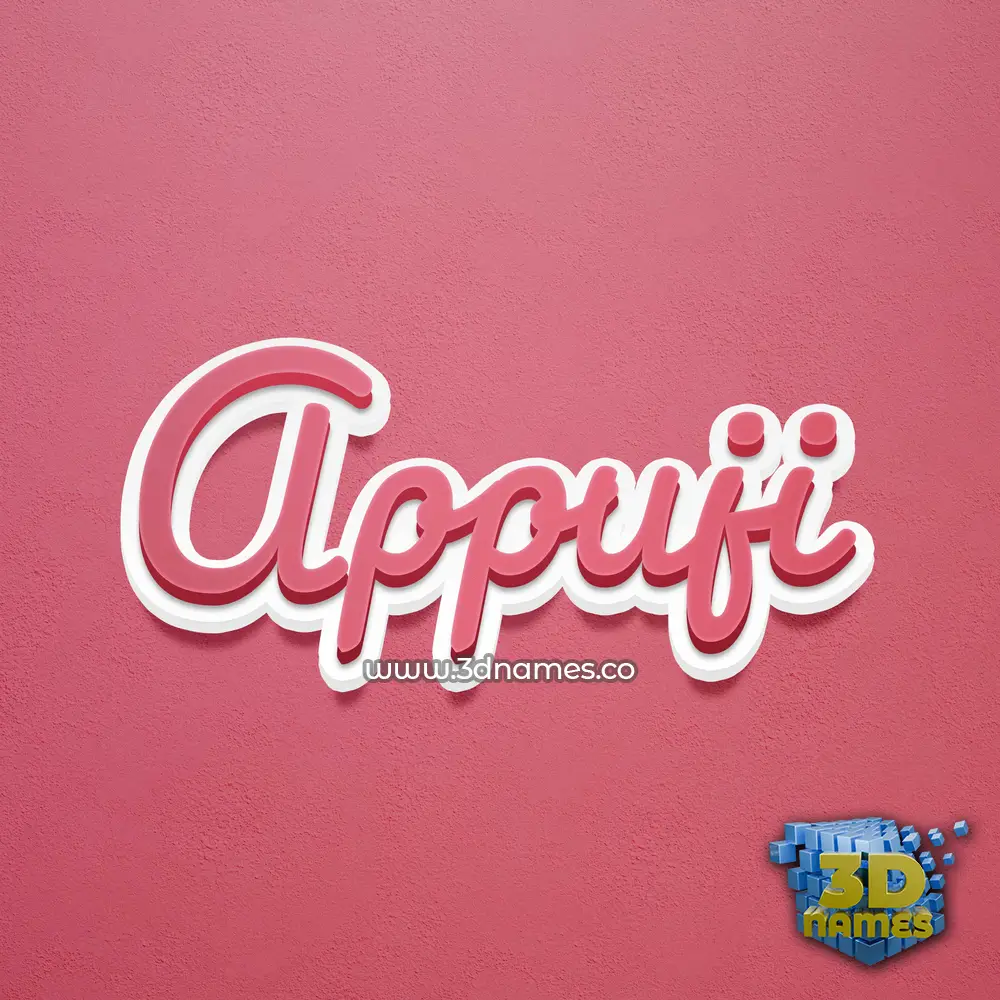 appuji in Red Scribble style - 3D name wallpaper