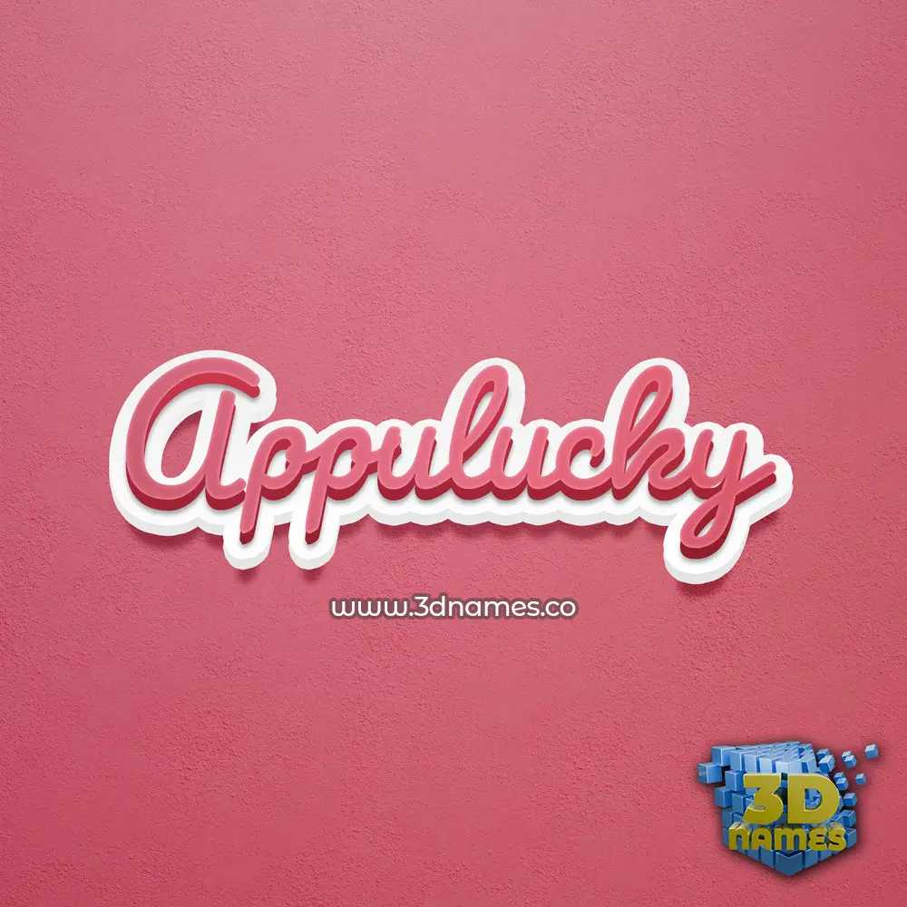 appulucky in Red Scribble style - 3D name wallpaper