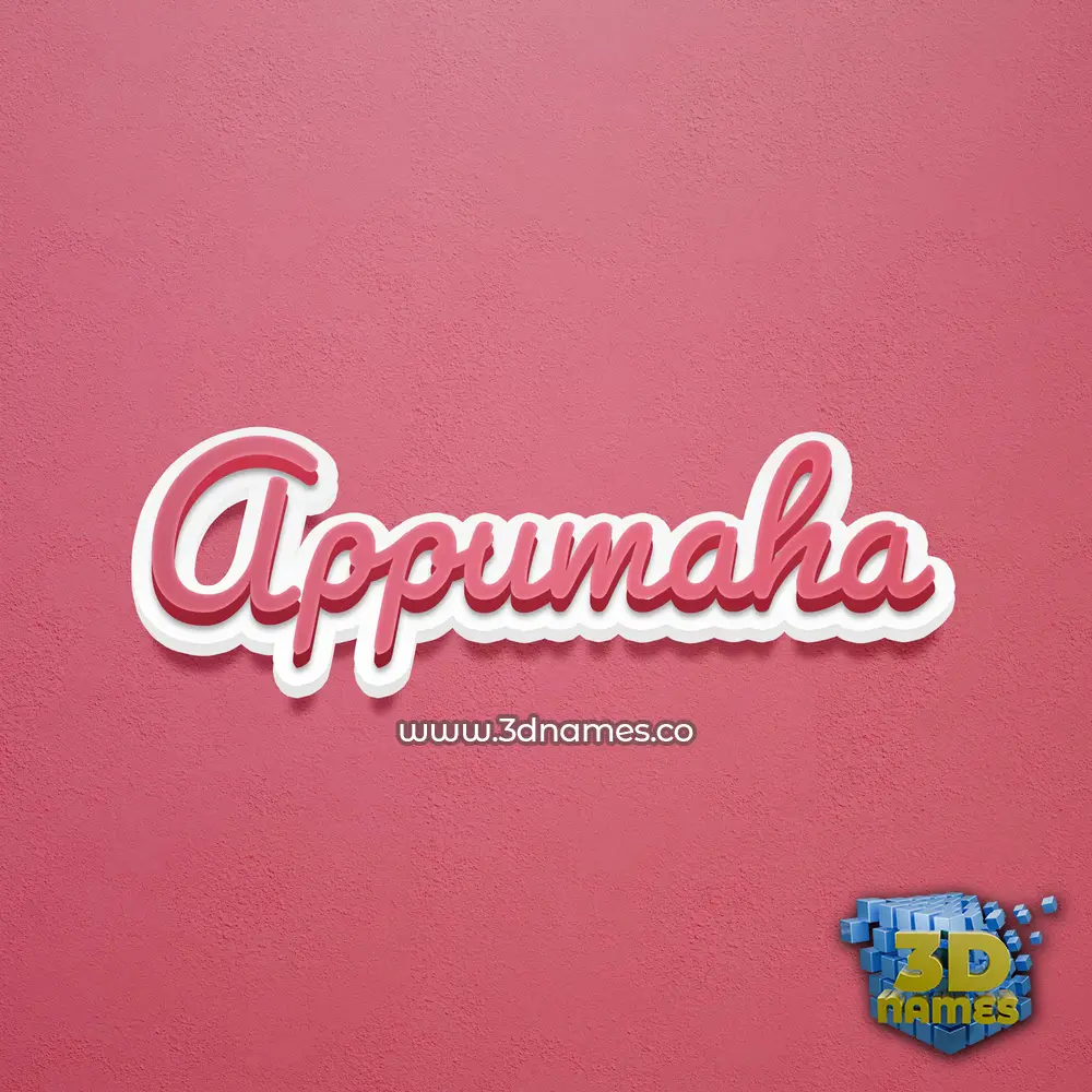 appumaha in Red Scribble style - 3D name wallpaper