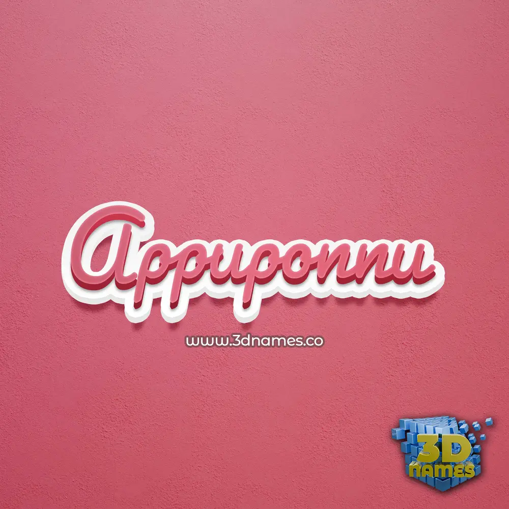 appuponnu in Red Scribble style - 3D name wallpaper