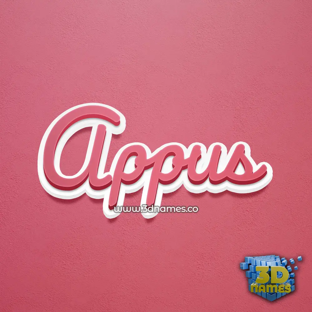 appus in Red Scribble style - 3D name wallpaper