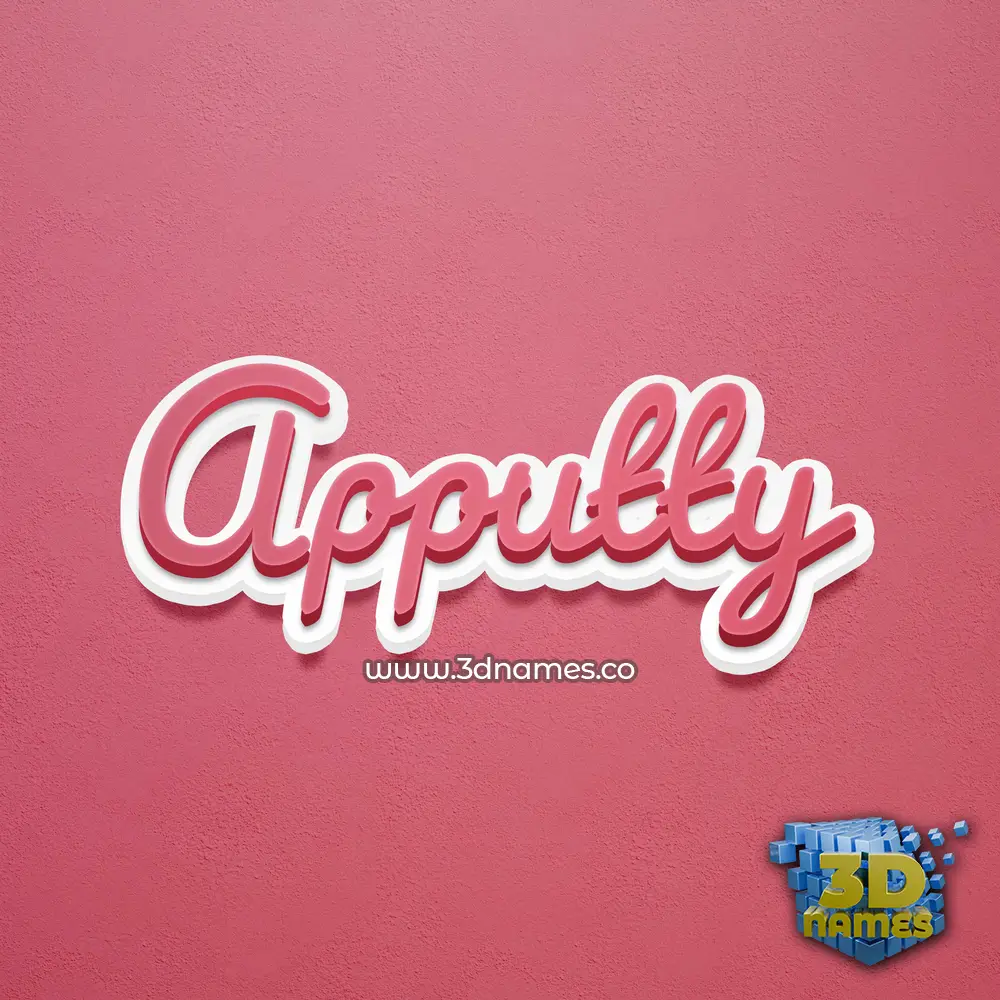 apputty in Red Scribble style - 3D name wallpaper