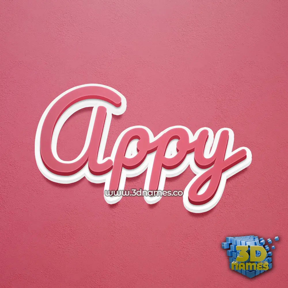 appy in Red Scribble style - 3D name wallpaper
