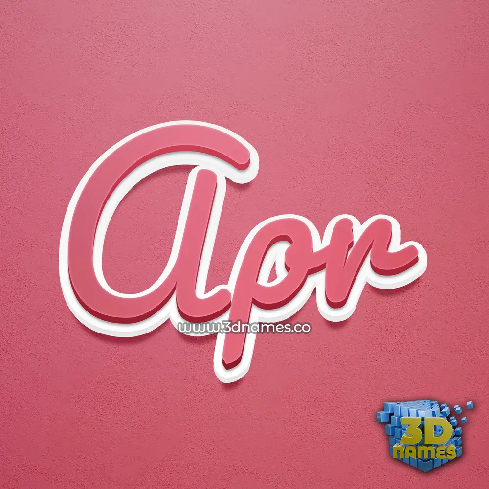 apr in Red Scribble style - 3D name wallpaper