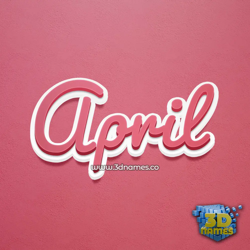 april in Red Scribble style - 3D name wallpaper