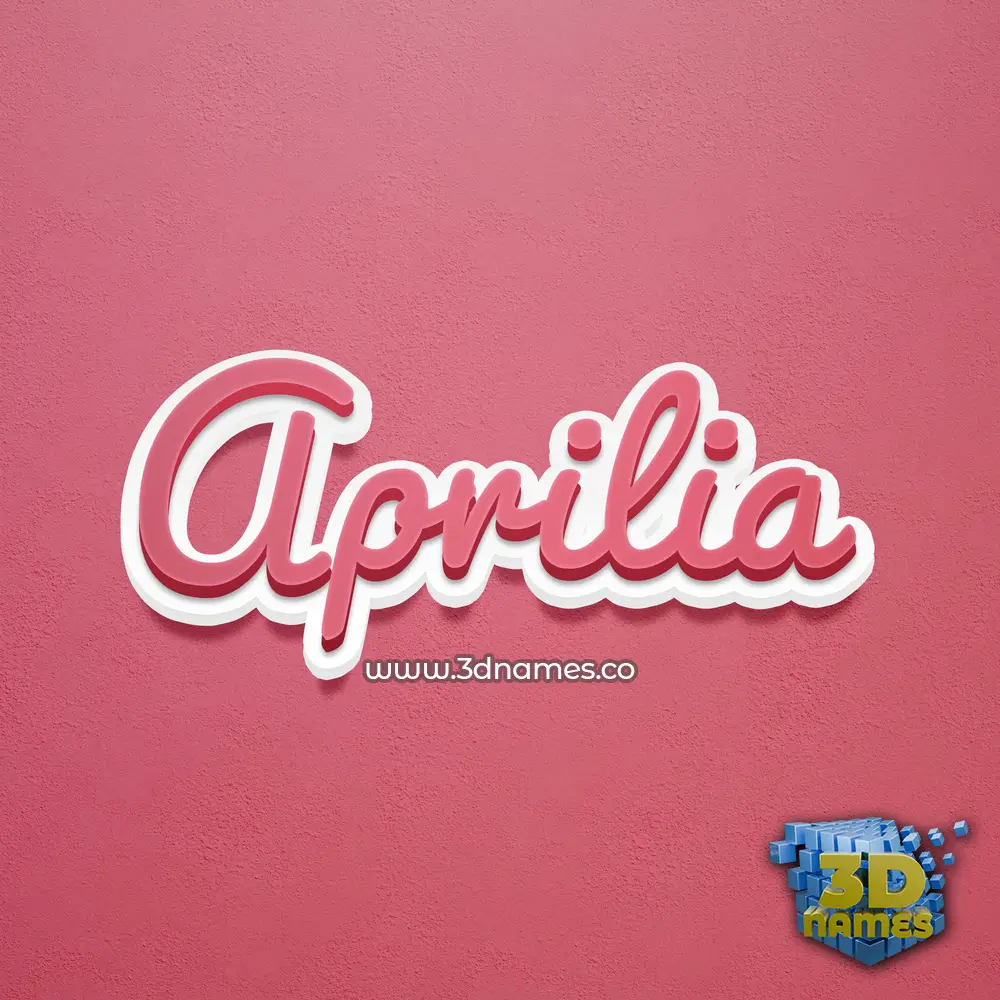 aprilia in Red Scribble style - 3D name wallpaper