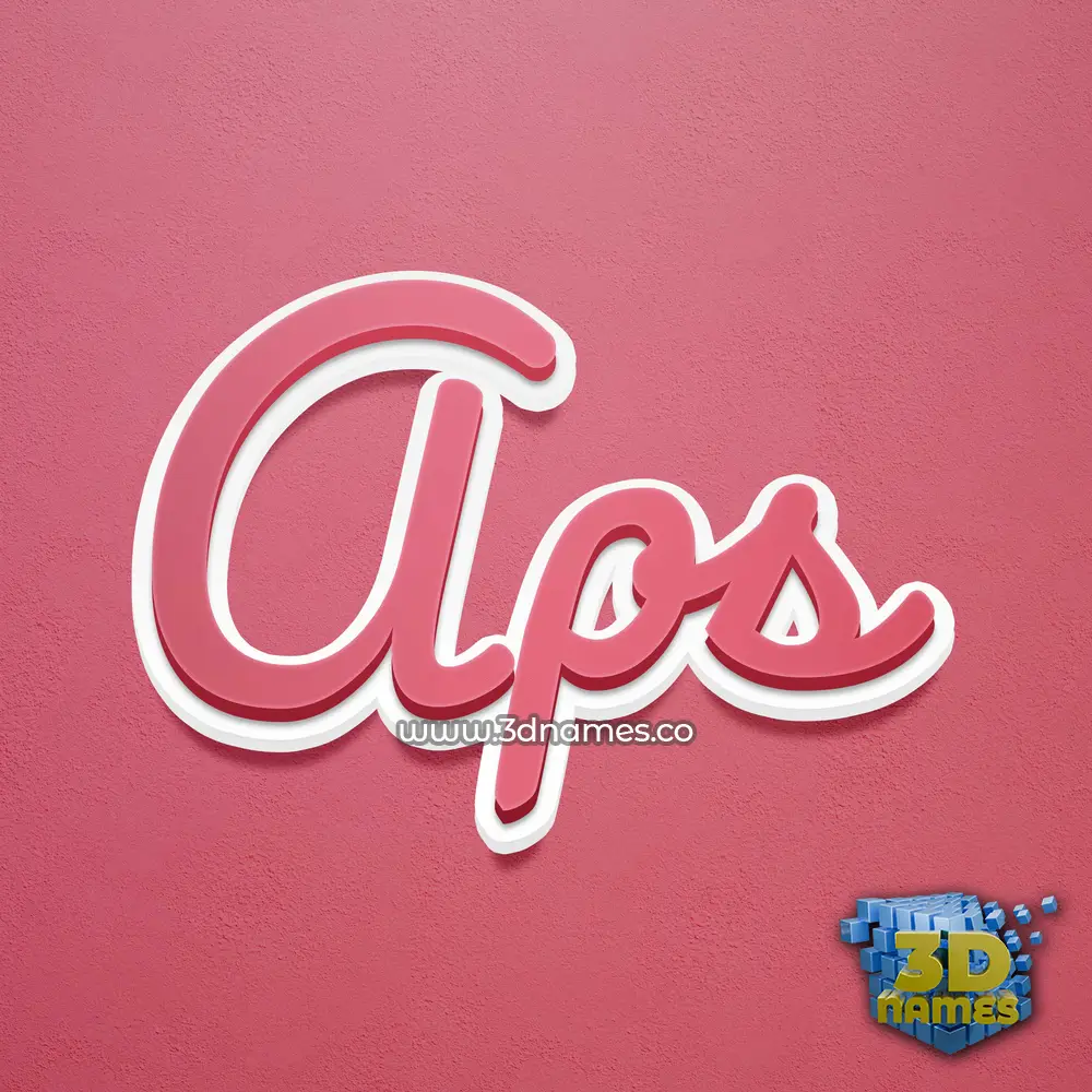 aps in Red Scribble style - 3D name wallpaper