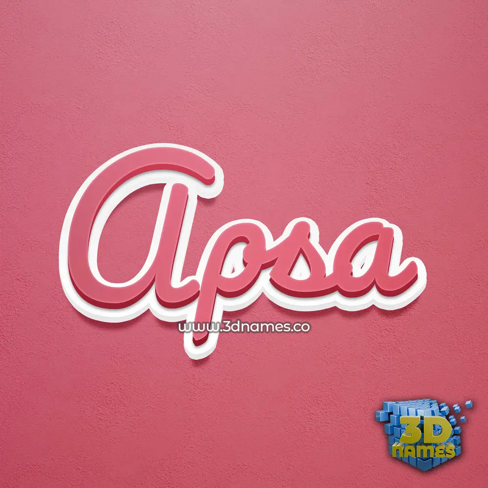 apsa in Red Scribble style - 3D name wallpaper