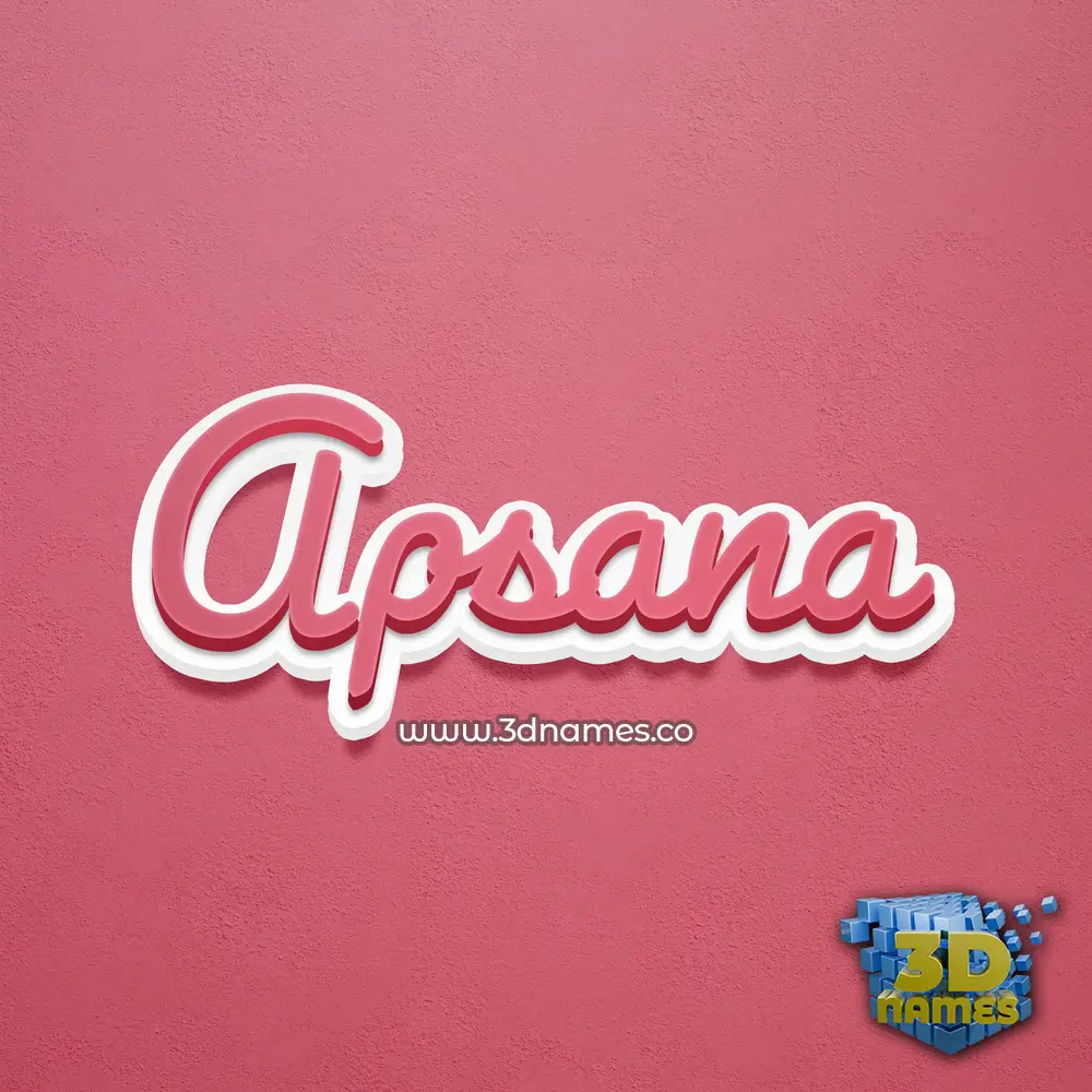 apsana in Red Scribble style - 3D name wallpaper