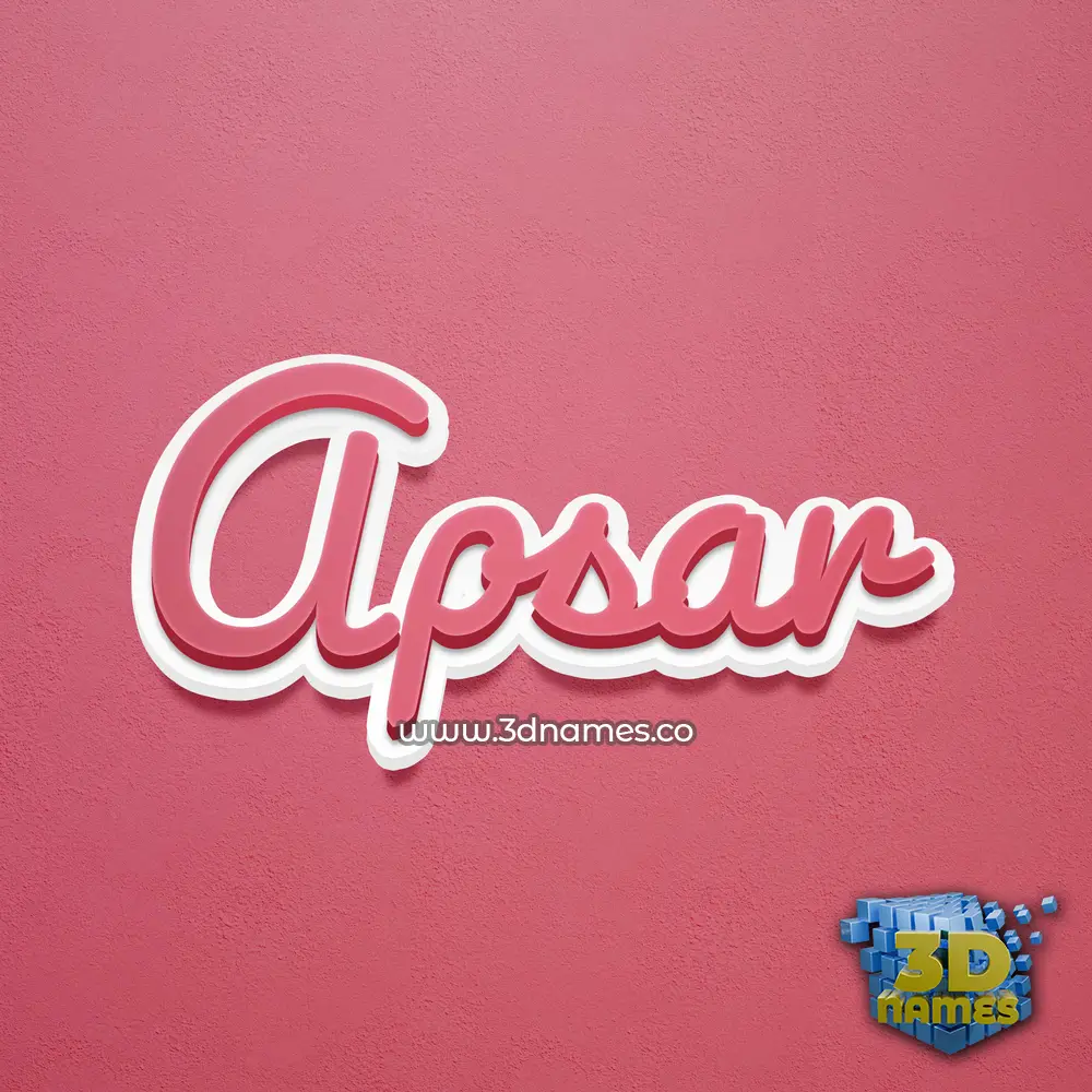 apsar in Red Scribble style - 3D name wallpaper