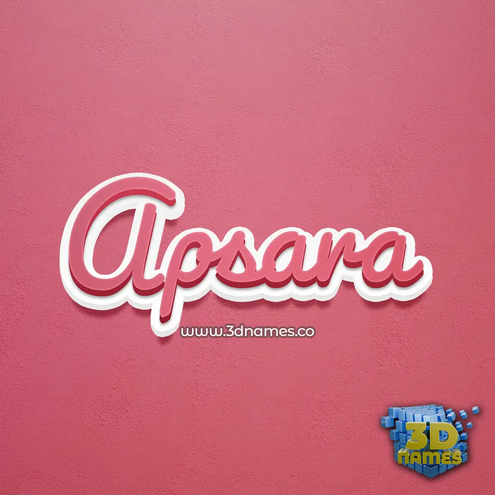 apsara in Red Scribble style - 3D name wallpaper