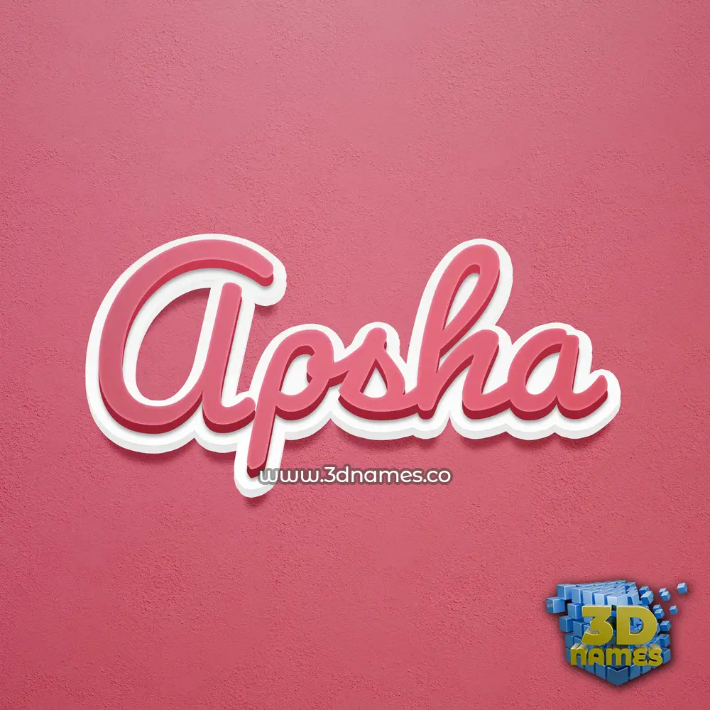 apsha in Red Scribble style - 3D name wallpaper