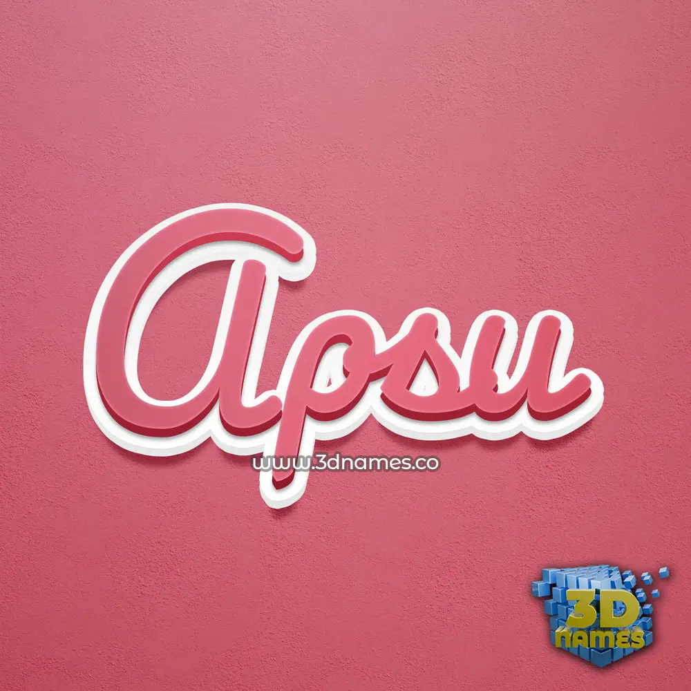 apsu in Red Scribble style - 3D name wallpaper